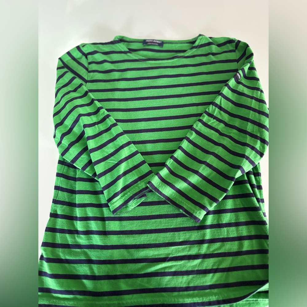 Saint James Women’s Green & Blue Striped Top XS - Picture 4 of 6